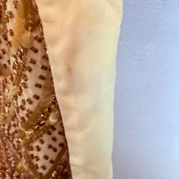 Creative Creations Gold Evening Jacket Womens M Sequin Beaded Embellished VTG - Picture 7 of 14
